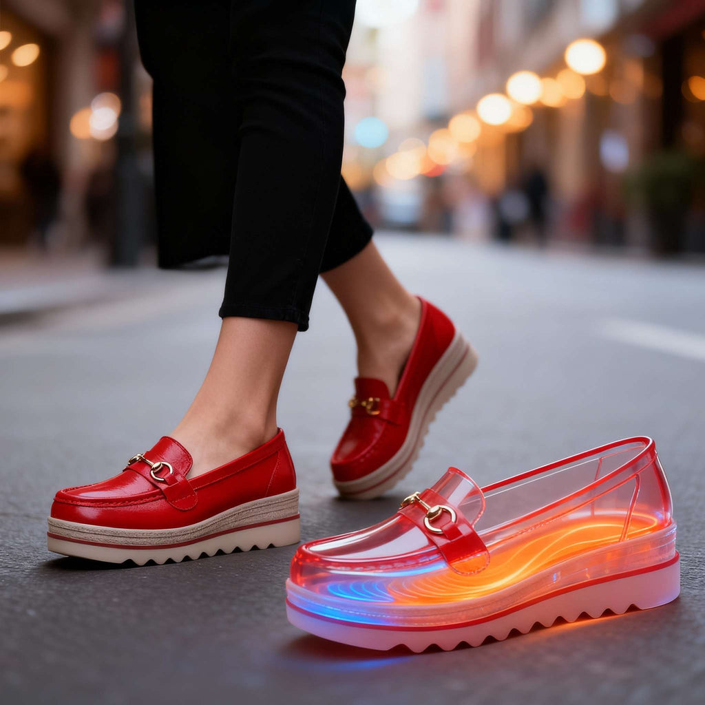 Women's Platform Comfort Loafers – Cushioned Slip-On Shoes