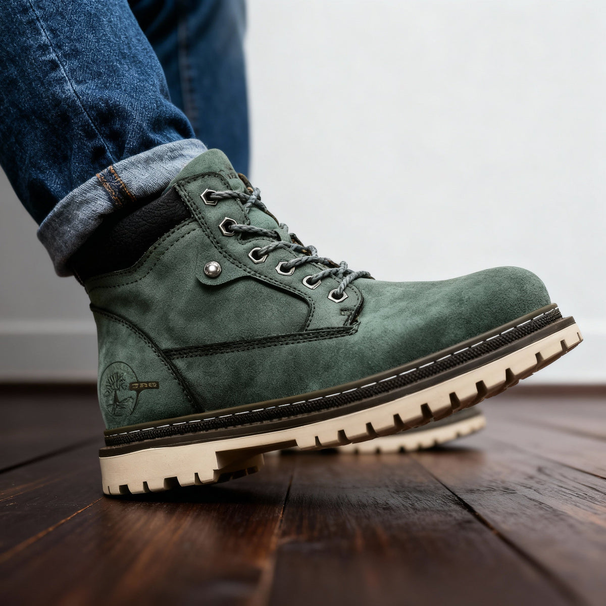 Men's Rugged Lace-Up Work Boots – Welted Sole Padded Ankle Boots