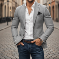 Men's Slim Fit Single Button Blazer – Structured Woven Sport Coat