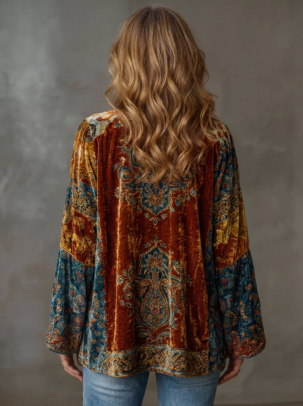 Women's Bohemian Kimono Cardigan – Lightweight Printed Open Front Layer