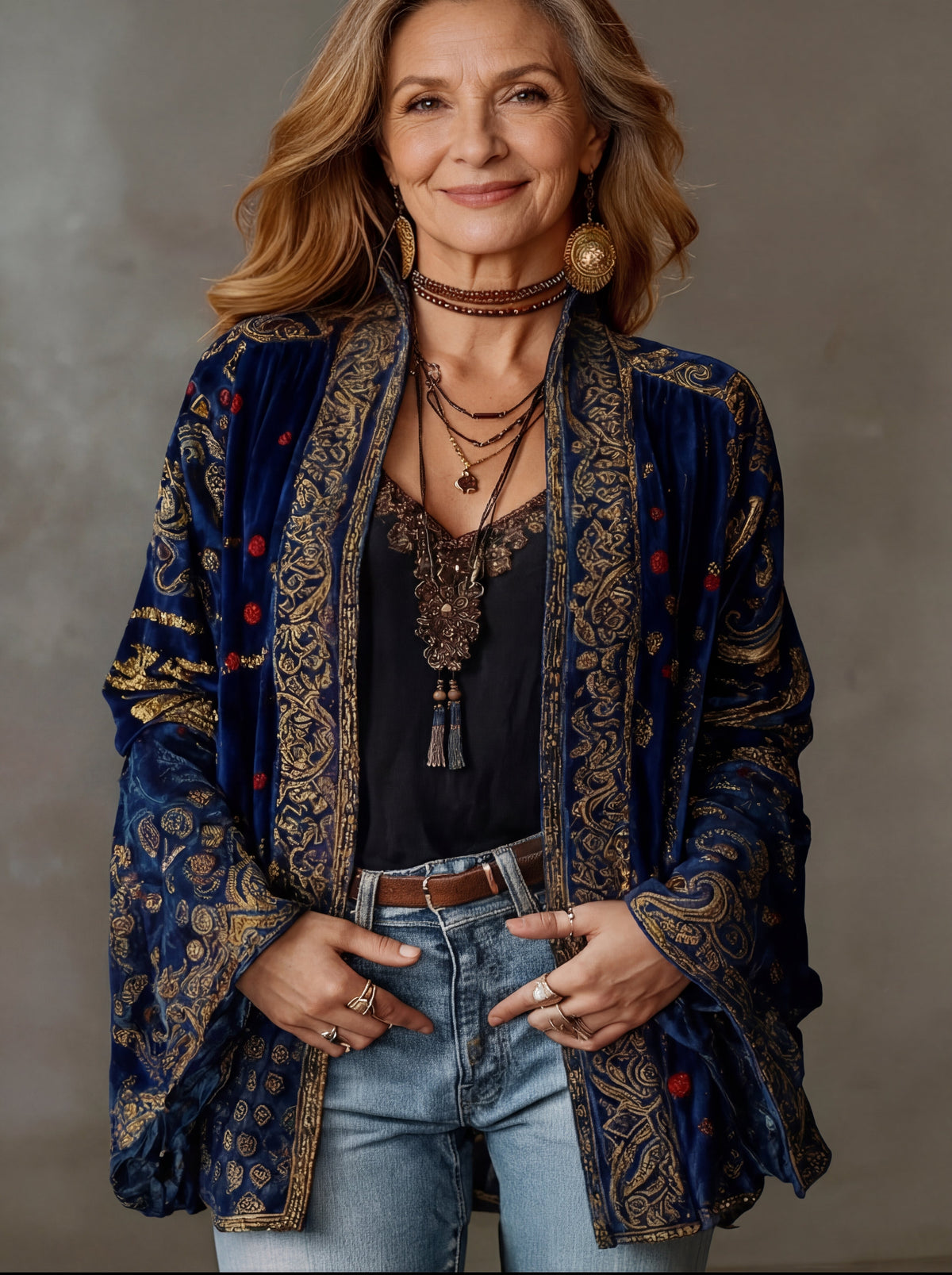 Women's Bohemian Kimono Cardigan – Lightweight Printed Open Front Layer