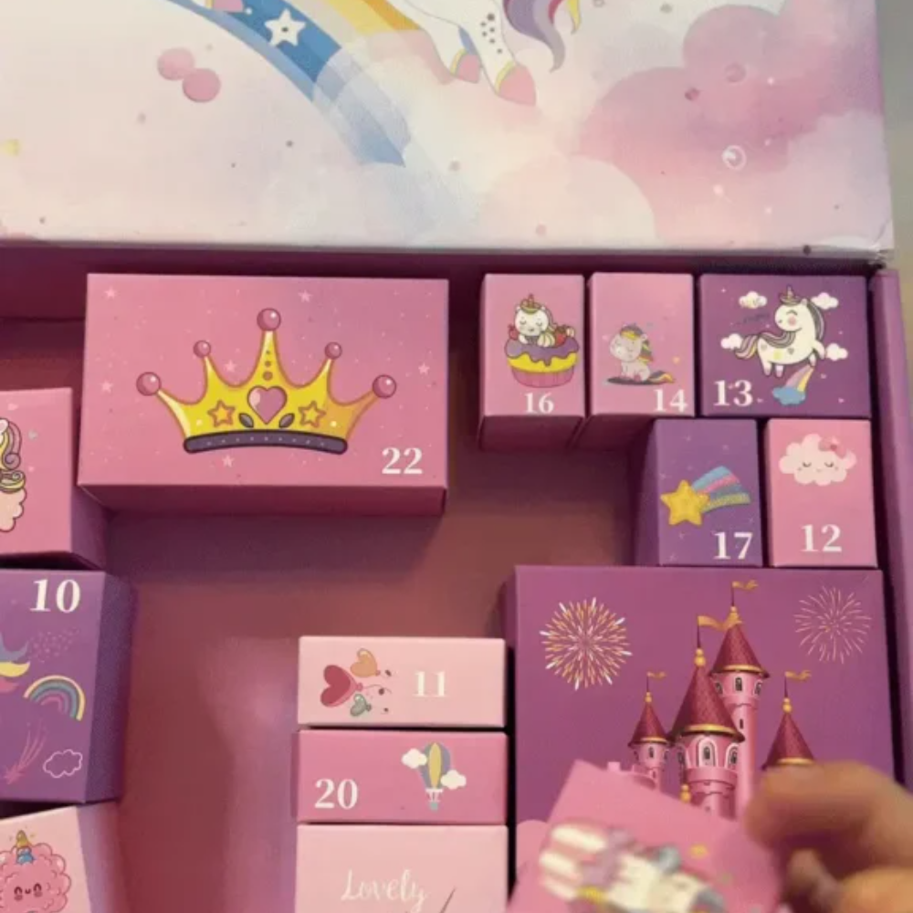Lily | Kids Unicorn Christmas Advent Calendar with 24 Jewelry and Hair Accessories