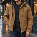 Men's Hooded Zip-Up Jacket – Lined Casual Jacket with Chest Pocket