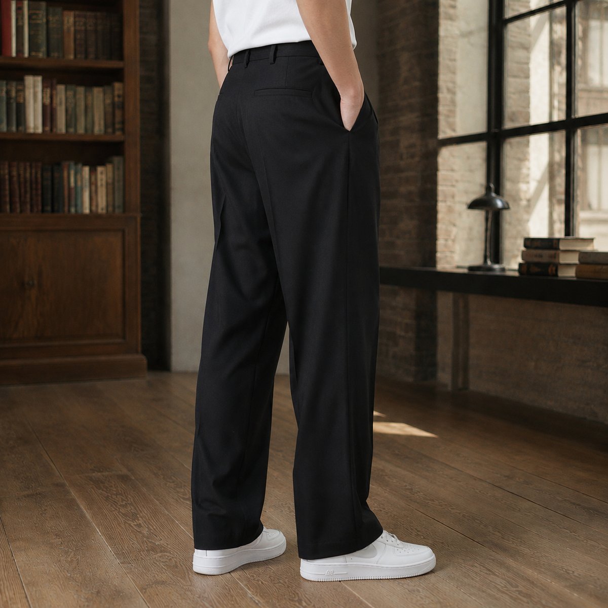 Men's Pleated Wide Leg Trousers – High Waist Tailored Pants
