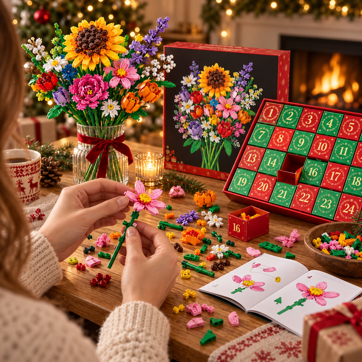Daisy | Build a Flower Christmas Advent Calendar with 24 DIY Bouquet Kits