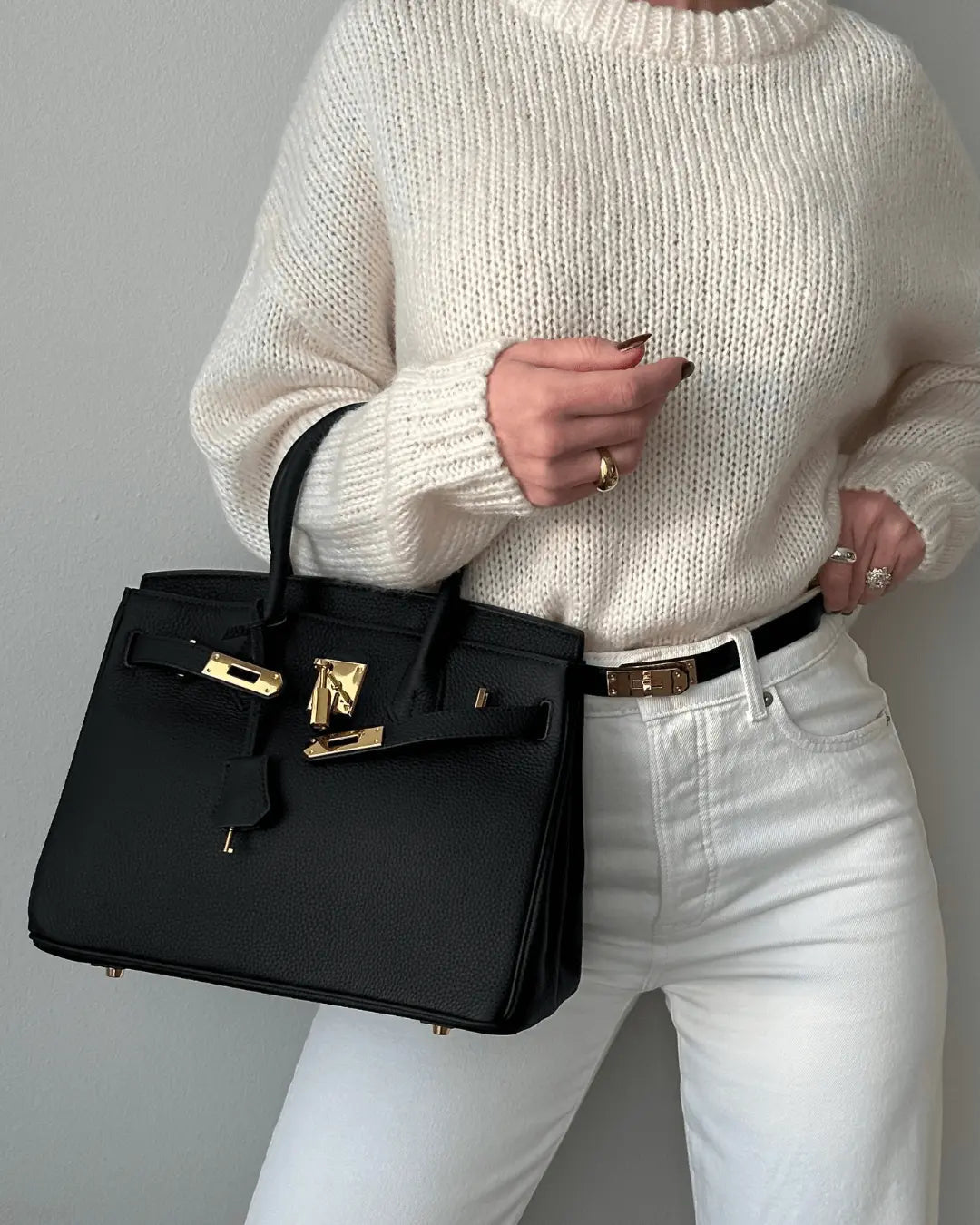 Women's Structured Top Handle Handbag – Elegant Everyday Shoulder Bag