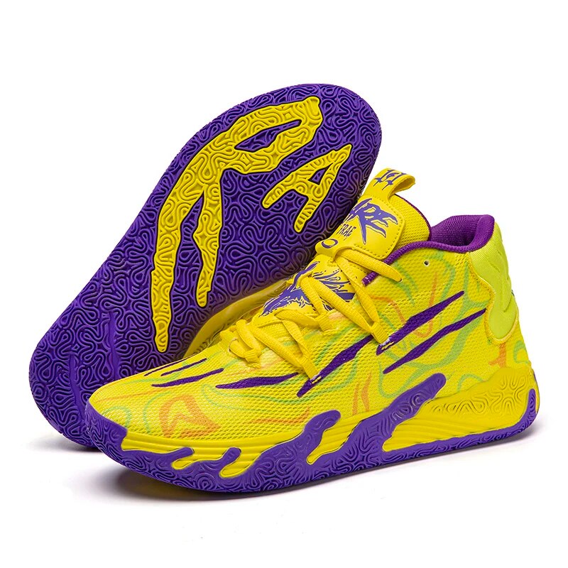 Men's High-Top Basketball Shoes – Cushioned Non-Slip Court Sneakers