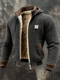 Men's Quilted Hooded Jacket with Plush Lining – Warm Zip-Up Winter Jacket