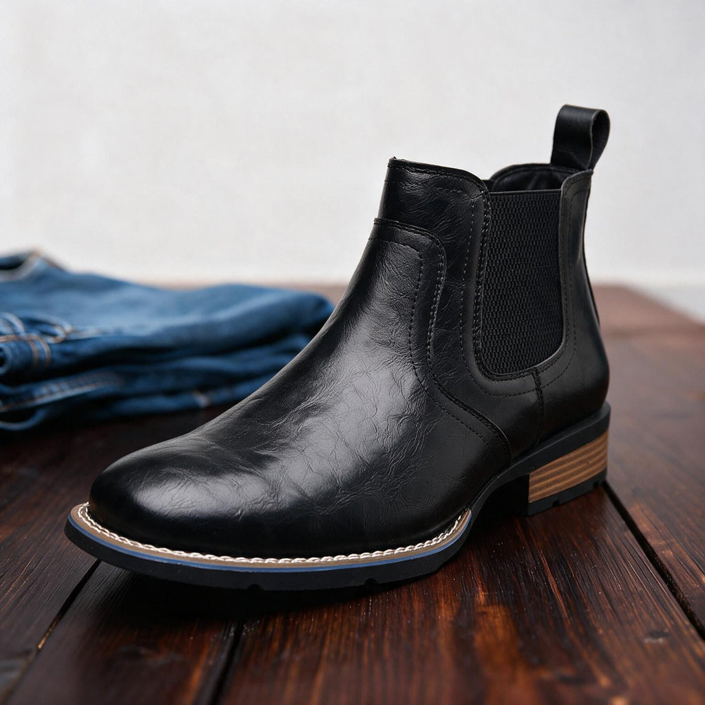 Men's Side-Zip Chelsea Boots – Low-Cut Elastic Gusset Ankle Boots