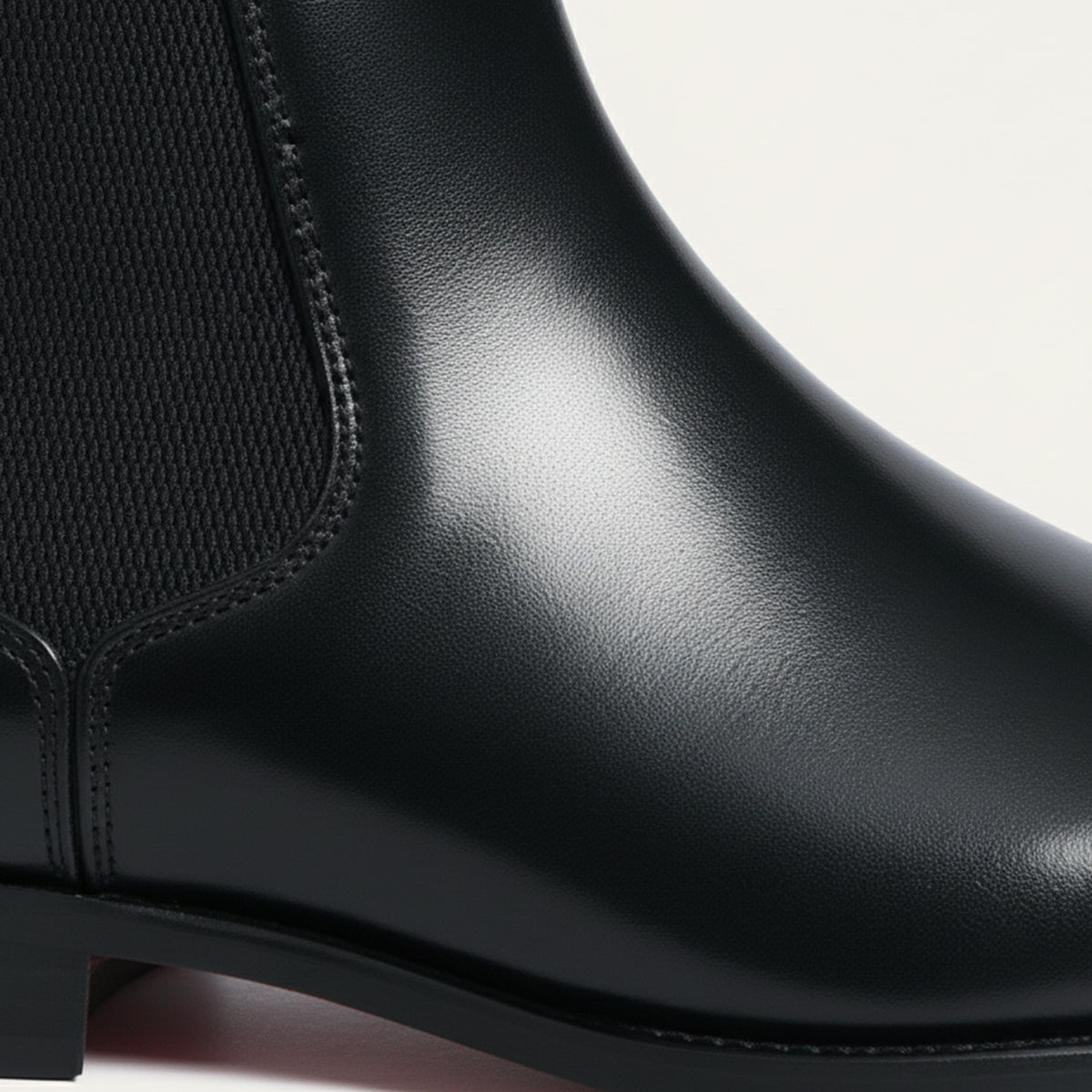Men's Faux Leather Chelsea Boots – Slip-On Ankle Boots with Red Sole