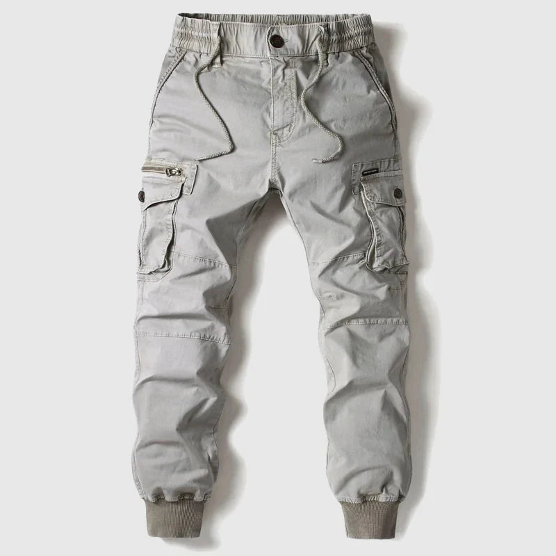 Men's Cargo Jogger Pants – Multi-Pocket Drawstring Cuffed Utility Trousers