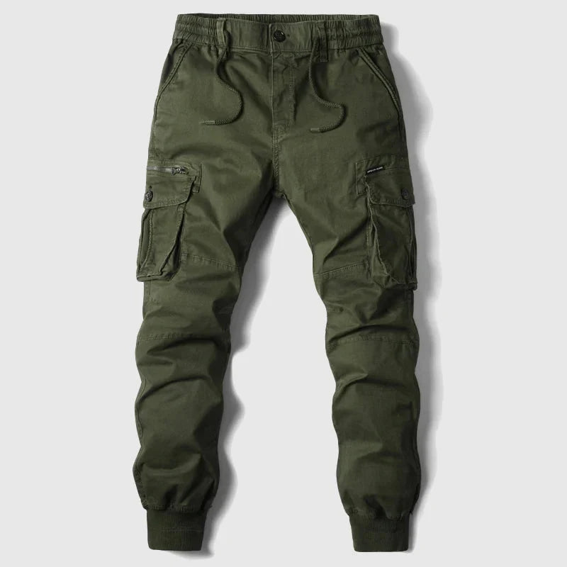 Men's Cargo Jogger Pants – Multi-Pocket Drawstring Cuffed Utility Trousers