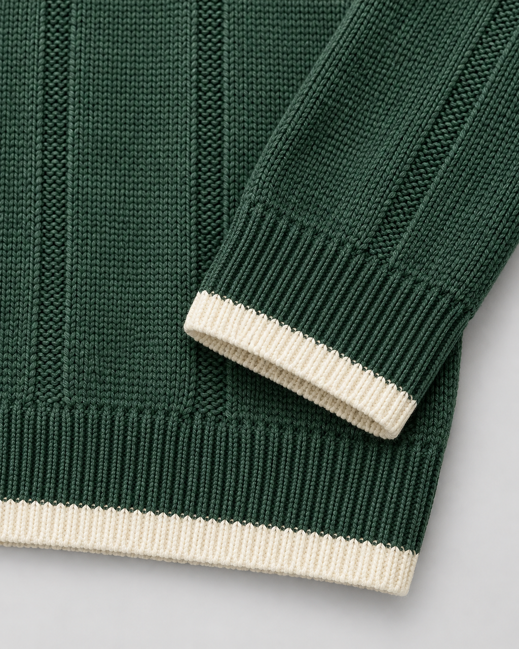 Men's Contrast Collar Knit Polo Sweater – Ribbed Regular Fit Pullover