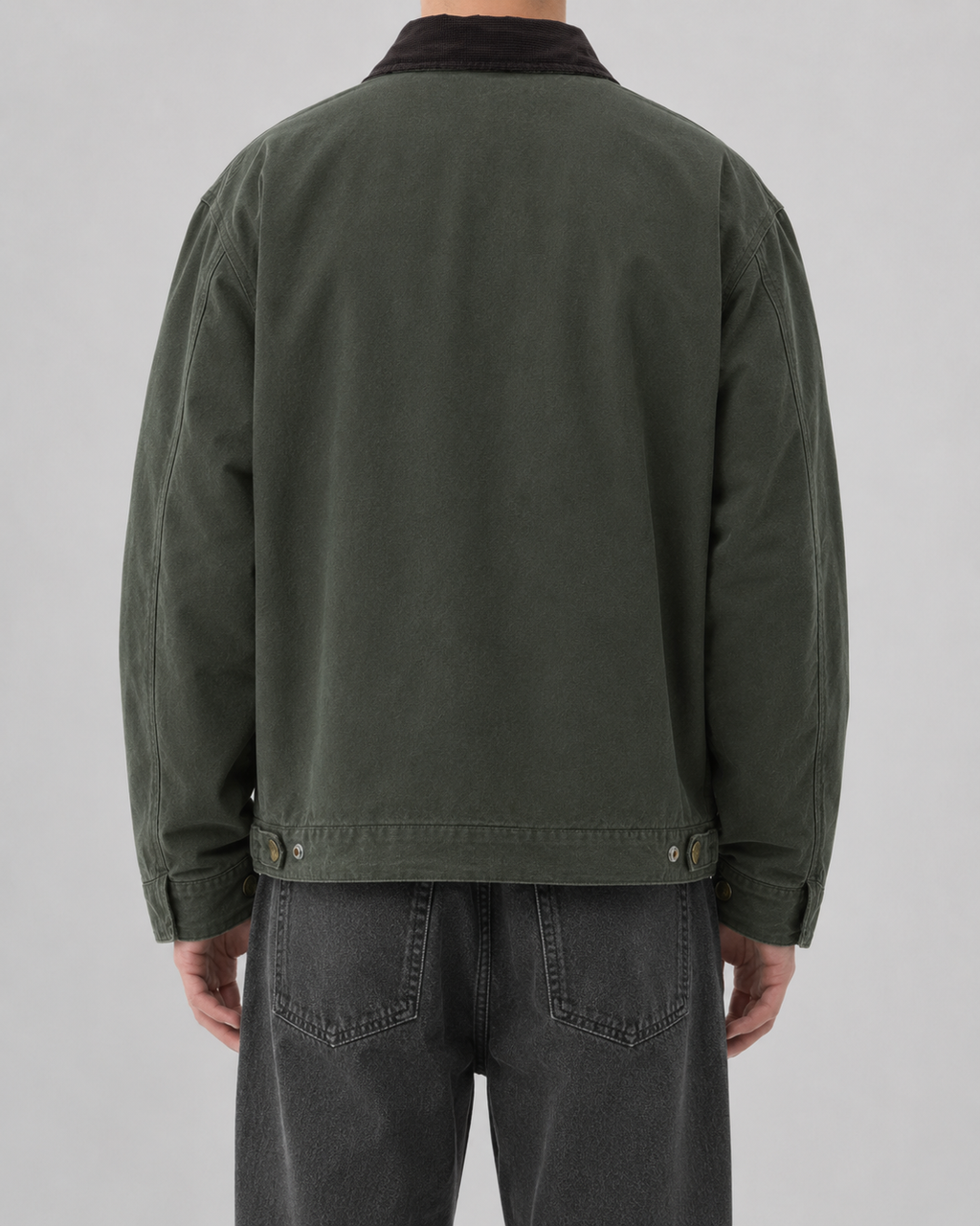 Men's Canvas Field Jacket – Corduroy Collar Workwear Coat