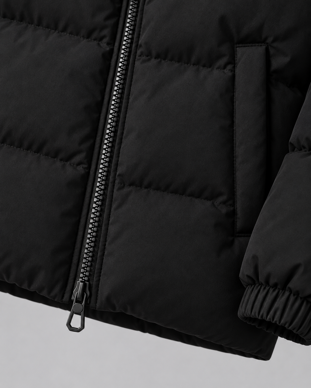 Men's Fleece-Lined Puffer Jacket – Funnel Neck Quilted Zip-Up