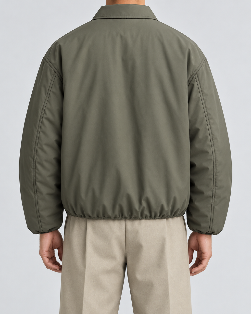 Men's Insulated Blouson Jacket – Turn-Down Collar Relaxed Fit