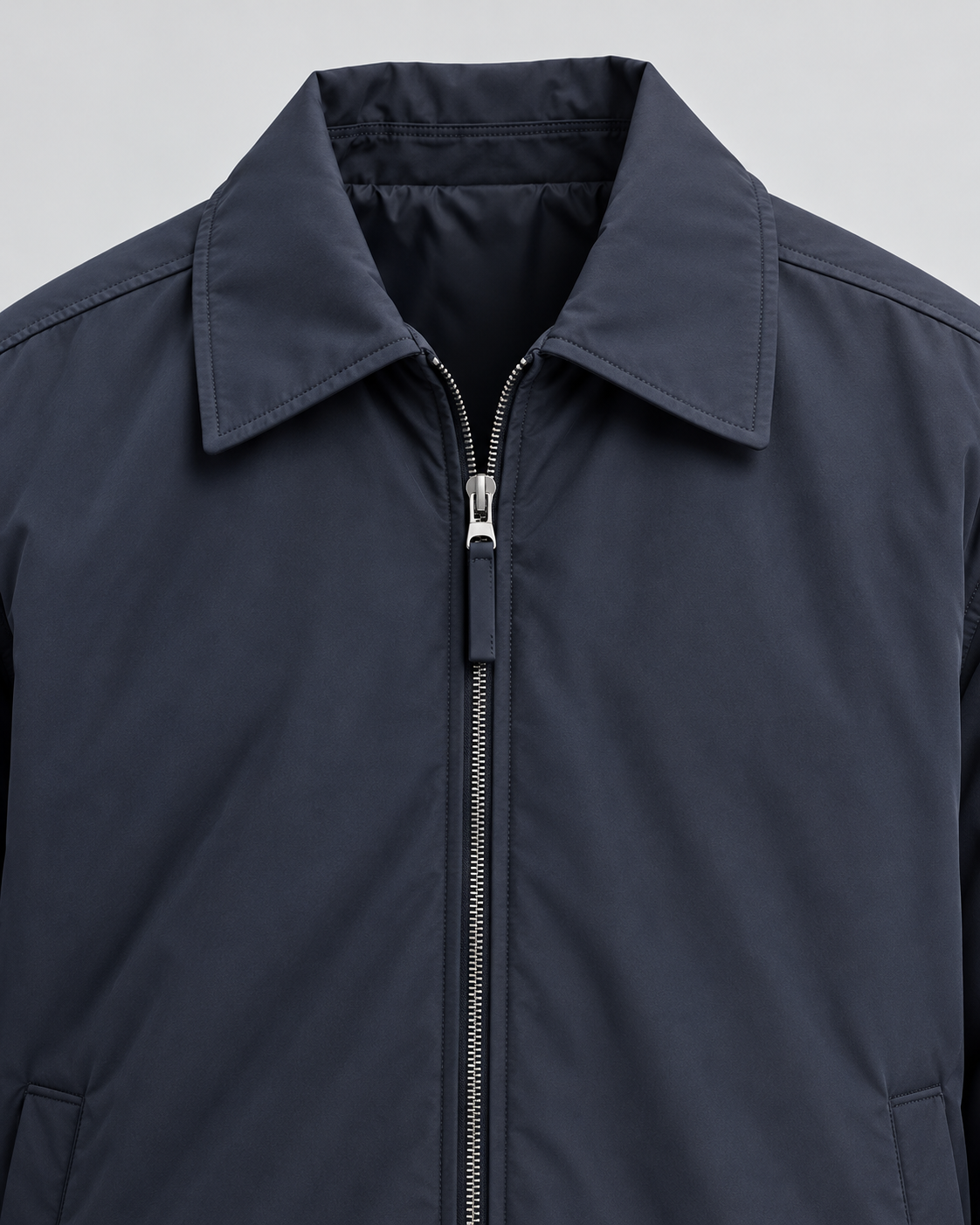 Men's Insulated Blouson Jacket – Turn-Down Collar Relaxed Fit