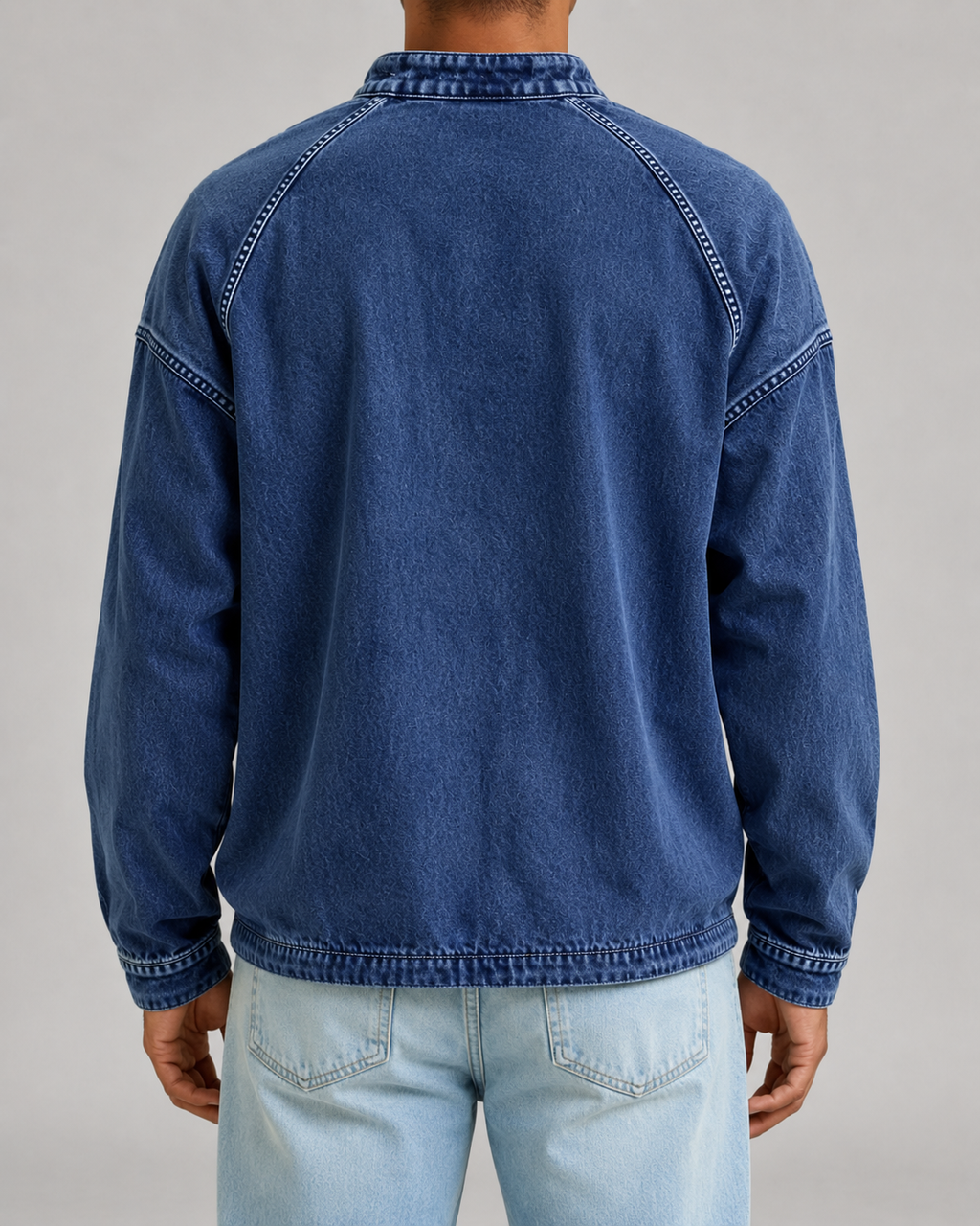 Men's Garment-Dyed Henley Sweatshirt – Relaxed Raglan Pullover