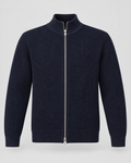 Men's Full-Zip Knit Sweater – Ribbed Stand Collar Cardigan