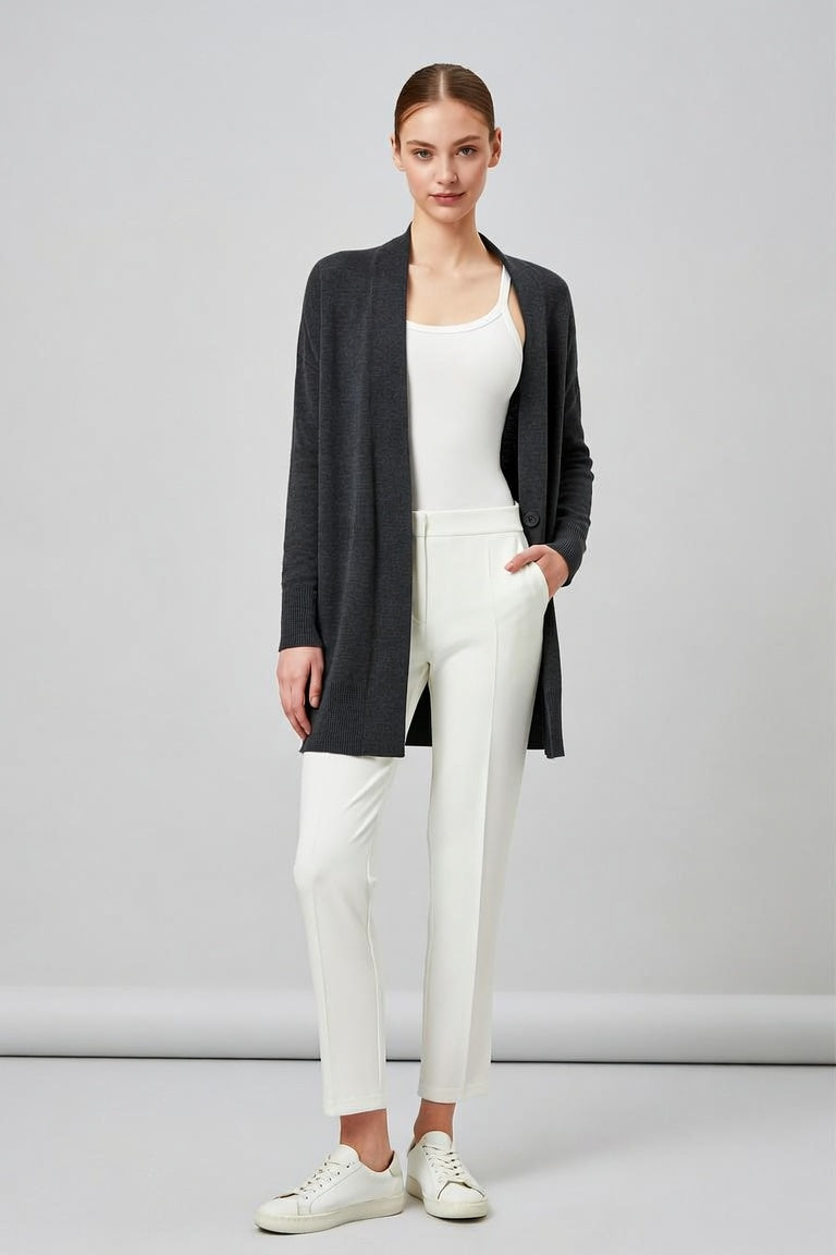 Women's Open Front Knit Cardigan – Lightweight Layering Essential