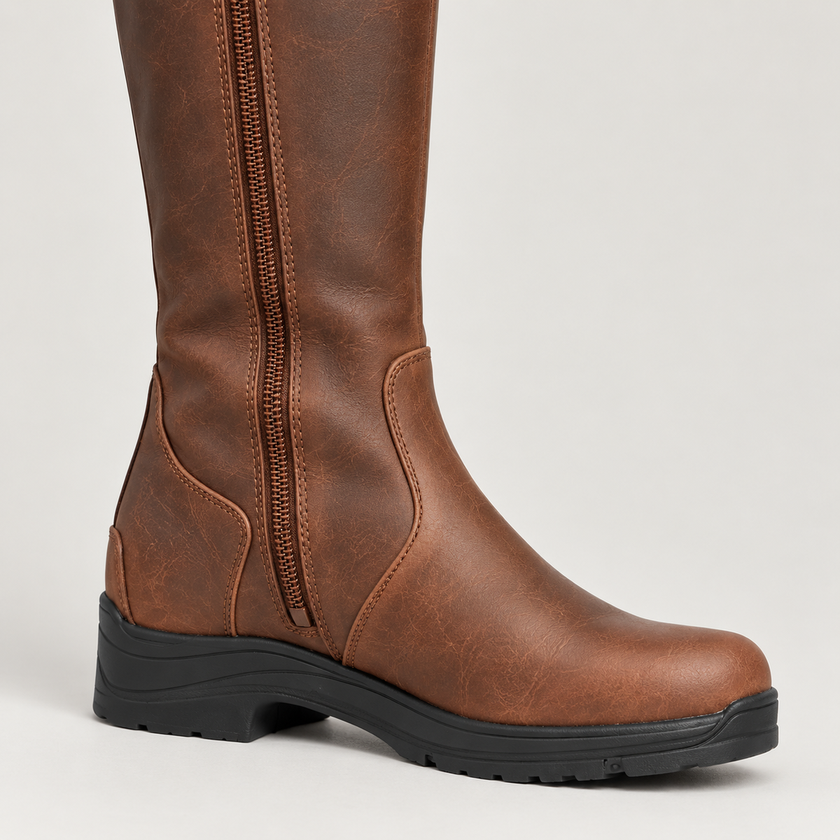 Women's Knee-High Boots with Adjustable Strap – Water-Resistant Treaded Tall Boots