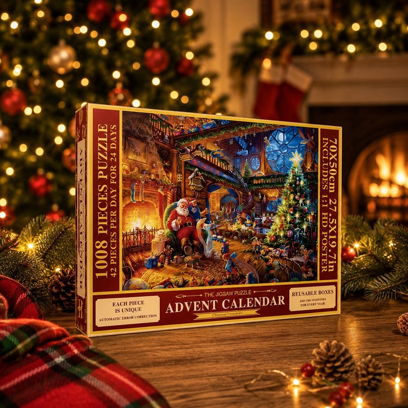 Ella | 1008 Piece Christmas Jigsaw Puzzle Advent Calendar with 24 Compartments