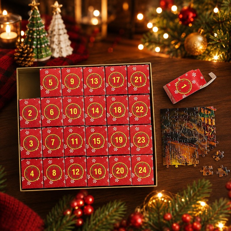 Ella | 1008 Piece Christmas Jigsaw Puzzle Advent Calendar with 24 Compartments