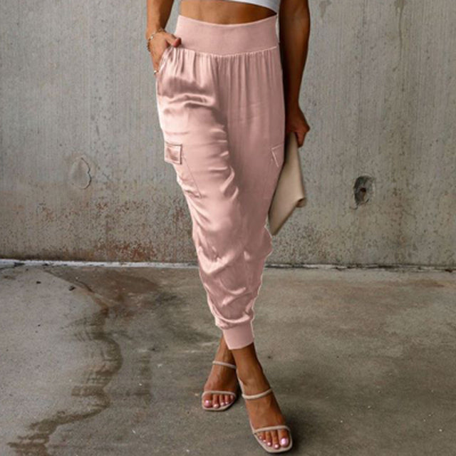 Women's High-Waist Cargo Joggers – Tapered Utility Pants