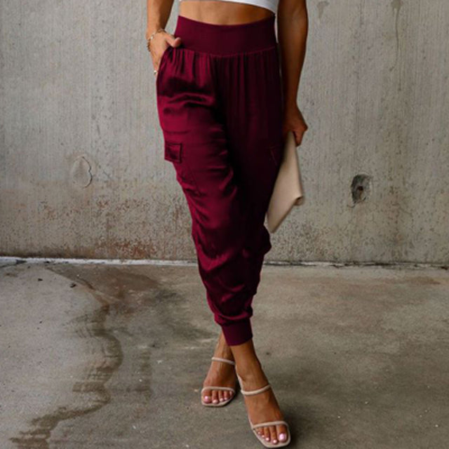 Women's High-Waist Cargo Joggers – Tapered Utility Pants