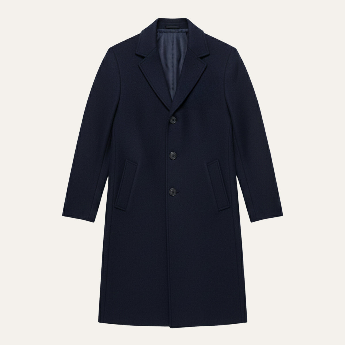 Men's Minimal Longline Overcoat – Classic Tailored Business Coat