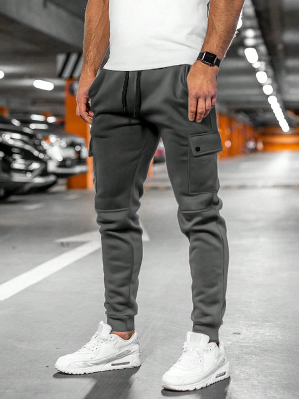 Men's Cargo Jogger Pants – Drawstring Waist Tapered Casual Trousers