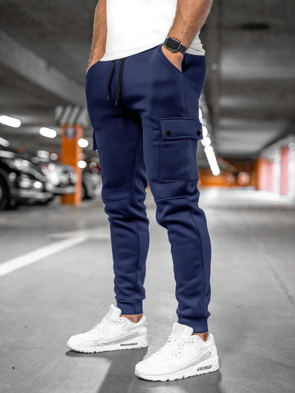 Men's Cargo Jogger Pants – Drawstring Waist Tapered Casual Trousers