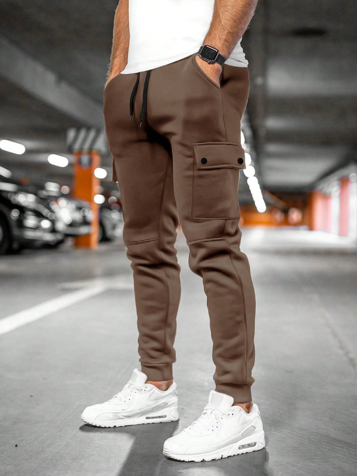 Men's Cargo Jogger Pants – Drawstring Waist Tapered Casual Trousers