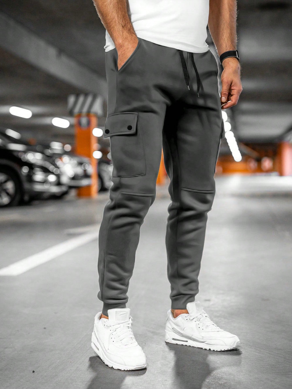 Men's Cargo Jogger Pants – Drawstring Waist Tapered Casual Trousers