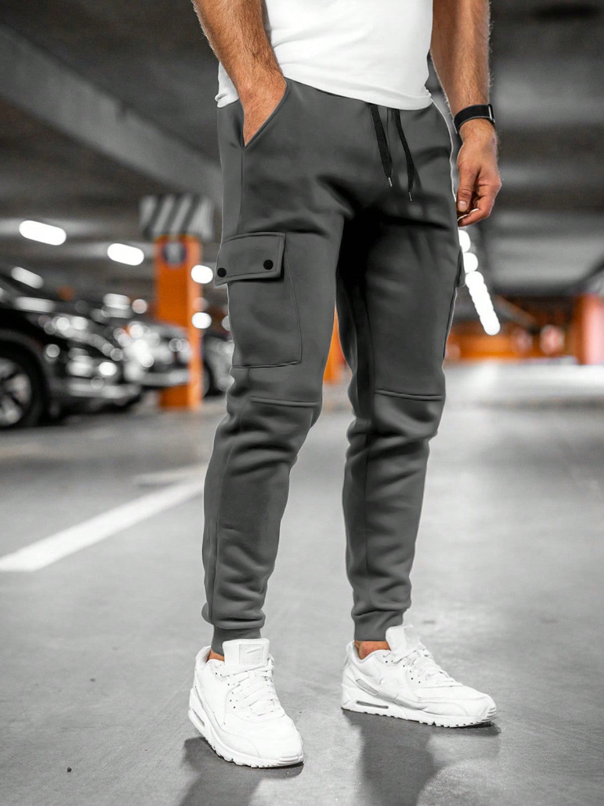 Men's Cargo Jogger Pants – Drawstring Waist Tapered Casual Trousers