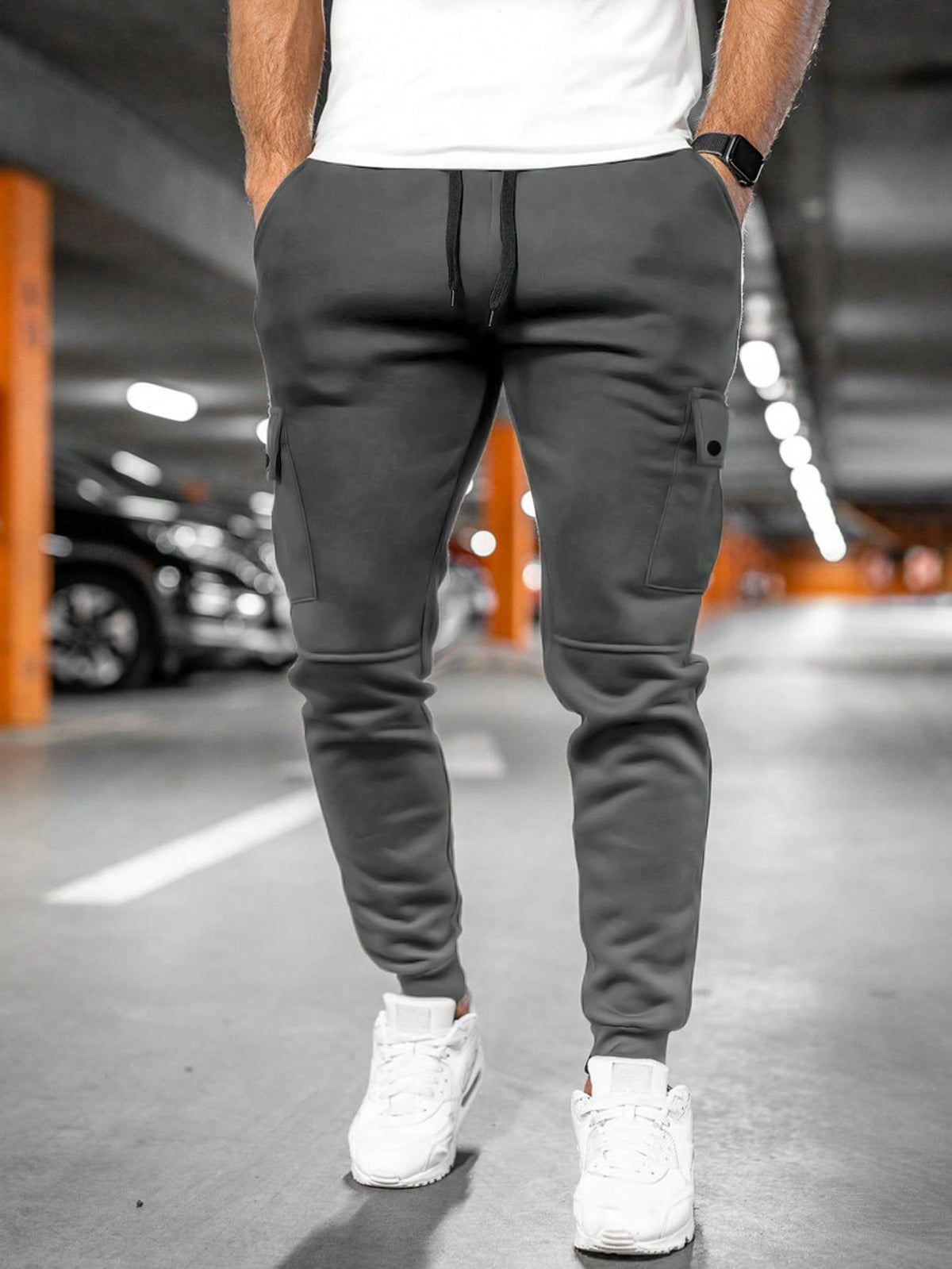 Men's Cargo Jogger Pants – Drawstring Waist Tapered Casual Trousers