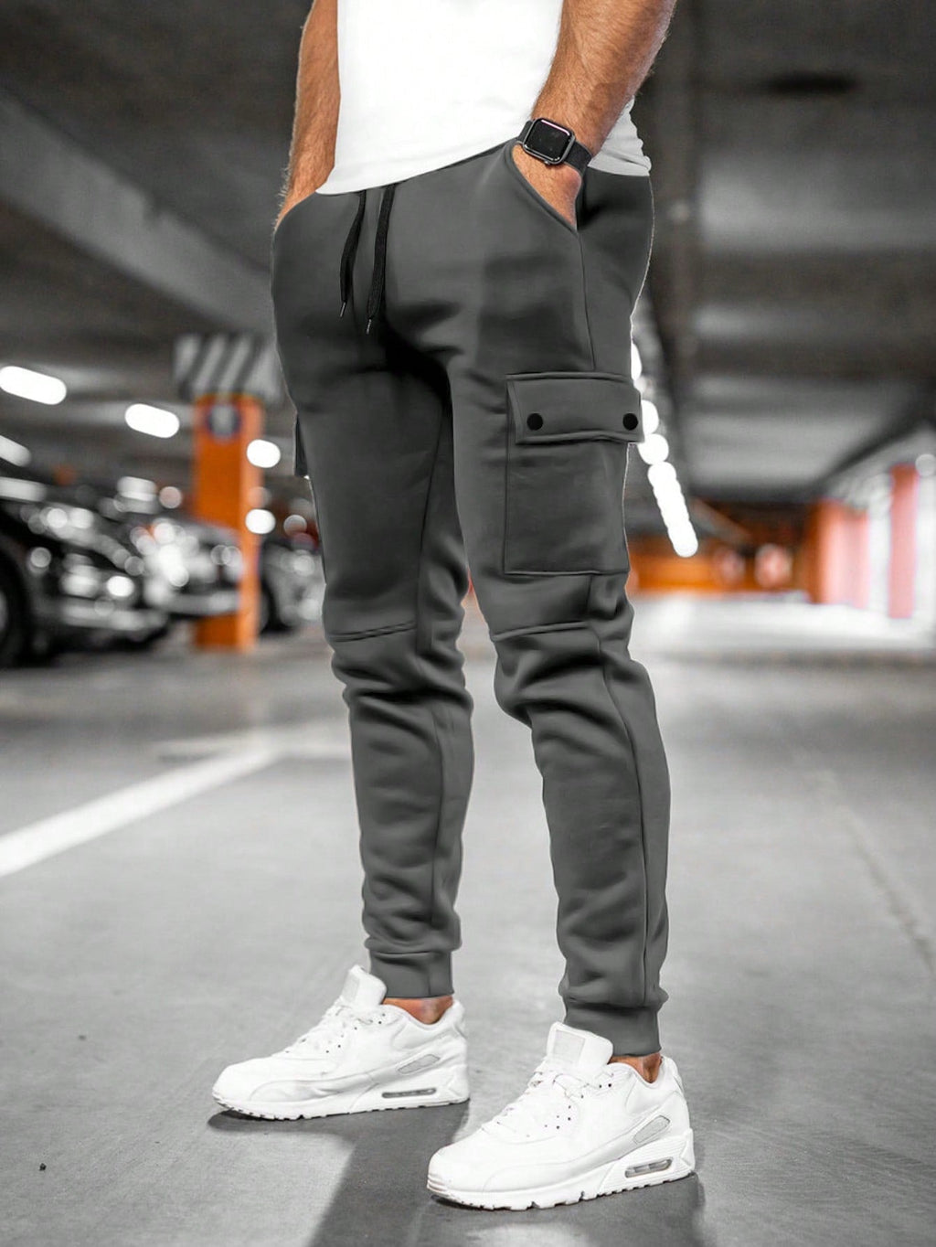 Men's Cargo Jogger Pants – Drawstring Waist Tapered Casual Trousers
