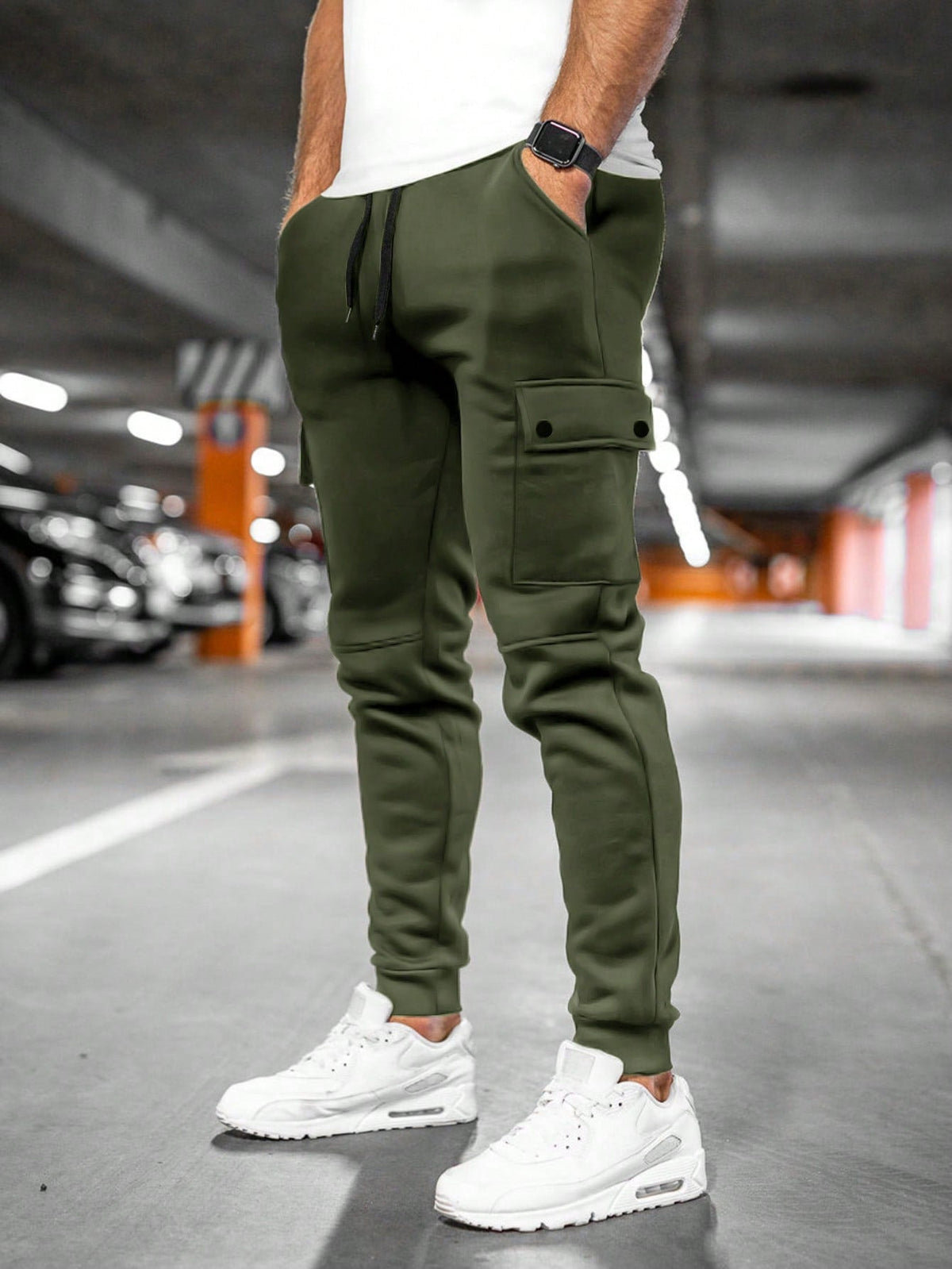 Men's Cargo Jogger Pants – Drawstring Waist Tapered Casual Trousers