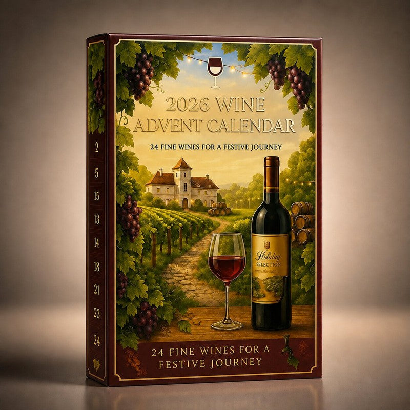Vivian | Wine Lover Christmas Advent Calendar 2026 with 24 Wine Bottle Designs