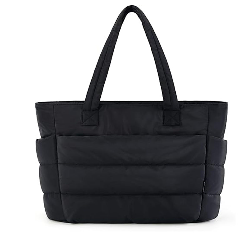 Women's Quilted Large Tote Bag – Shoulder Bag with Multiple Pockets for School and Work