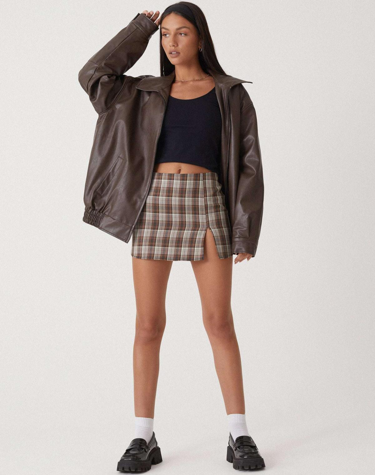 Women's Oversized Bomber Jacket – Leather-Look Boxy Fit